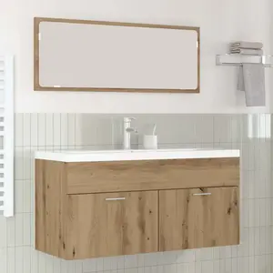 vidaXL Armoire de salle de bain Chêne artisanal 100 x 38,5 x 46 cm pas cher