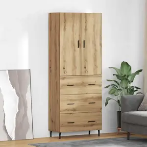 vidaXL Haut Armoire avec tiroir Chêne artisanal 69,5 x 34 x 180 cm pas cher