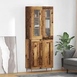 vidaXL Haut Armoire Montage mural 2 pcs Bois ancien 69,5 x 34 x 180 cm pas cher
