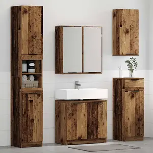 vidaXL vidaXL Ensemble de mobilier de salle de bain 4 pcs Bois ancien pas cher
