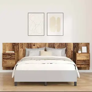 vidaXL Tête de lit avec armoire 3 pcs Bois Ancien Bois d'ingénierie pas cher