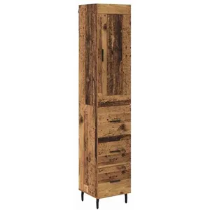 vidaXL Vidaxl Haut Armoire Bois Ancien 34,5 X 34 X 180 Cm Bois D'ingén... pas cher