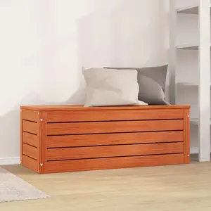 vidaXL Boîte de rangement avec stockage Cire marron 109 x 36,5 x 33 cm pas cher