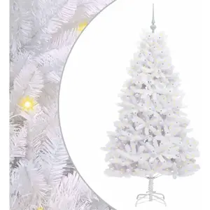 vidaXL Sapin de Noël Artificiel à Branches Articulées Blanc 180 cm pas cher