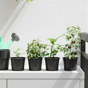 vidaXL Pot à fleurs 50 pcs Noir Ø 15 x 12,5 cm Plastique pas cher