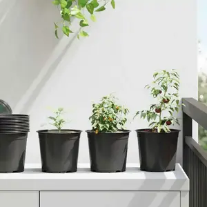vidaXL Pot à fleurs 100 pcs Noir Ø 15 x 12,5 cm Plastique pas cher