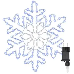 vidaXL Flocon de Noël avec 156 LED Bleu 55,5 x 55,5 x 0,75 cm PVC pas cher