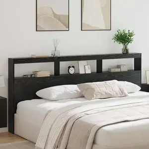 vidaXL Tête de lit Chêne noir 220 x 17 x 102 cm Bois d'ingénierie pas cher