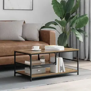 vidaXL Table basse Chêne artisanal 90 x 49 x 40 cm Bois d'ingénierie pas cher