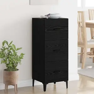 vidaXL Vidaxl Buffet Chêne Noir 34,5 X 34 X 90 Cm Bois D'ingénierie pas cher