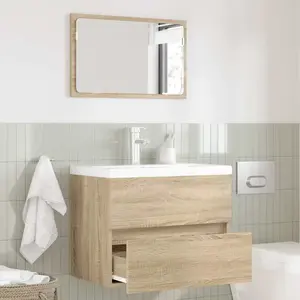 vidaXL Ensemble de mobilier de salle de bain avec tiroir Chêne Sonoma pas cher