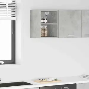 Comparateur de prix : vidaXL Vidaxl Armoire Suspendue Riga Gris Béton 30 X 29.5 X 80 Cm