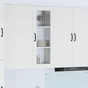 vidaXL Vidaxl Meuble Mural De Cuisine Blanc Brillant 40 X 31 X 100 Cm pas cher