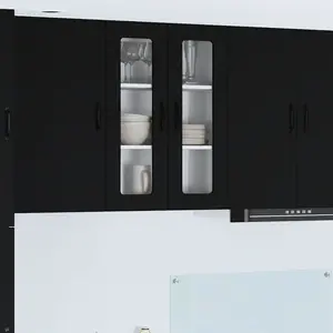 Comparateur de prix : vidaXL Armoire de cuisine Noir 60 x 31 x 80 cm Bois d'ingénierie