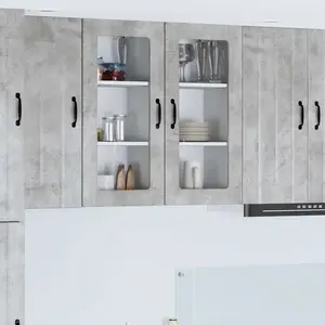 vidaXL Armoire de cuisine Gris béton 40 x 31 x 80 cm Bois d'ingénierie pas cher