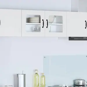 vidaXL Vidaxl Meuble Mural De Cuisine Blanc 80 X 31 X 40 Cm Bois D'ingénierie pas cher