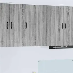 vidaXL Meuble mural de cuisine avec porte Gris Sonoma 50 x 31 x 80 cm pas cher