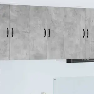 vidaXL Meuble mural de cuisine avec étagère Gris béton 30 x 31 x 80 cm pas cher