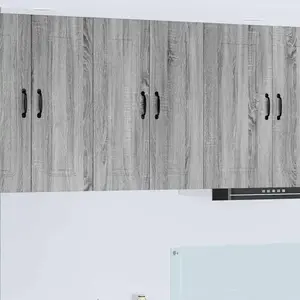 vidaXL Meuble mural de cuisine 2 pcs Gris Sonoma 30 x 31 x 80 cm pas cher