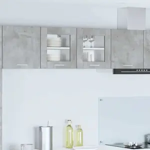 vidaXL Vidaxl Armoire Suspendue Riga 2 Pcs Gris Béton 40 X 31 X 40 Cm pas cher