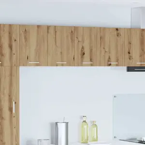 vidaXL Vidaxl Armoire Suspendue Avec Porte Riga 2 Pcs Chêne Artisan Et Blanc pas cher