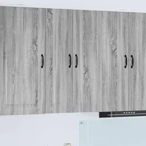 vidaXL Meuble mural de cuisine avec porte Gris Sonoma 60 x 31 x 100 cm pas cher