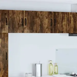 vidaXL Meuble mural de cuisine avec étagère Chêne fumé 60 x 31 x 40 cm pas cher