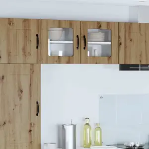 vidaXL Vidaxl Meuble Mural De Cuisine 2 Pcs Chêne Artisanal 40 X 31 X 40 Cm pas cher