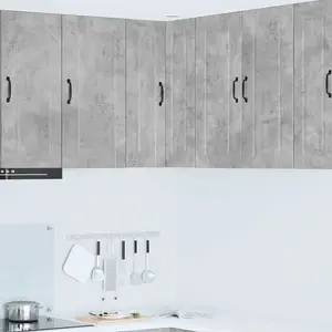 vidaXL Vidaxl Meuble Mural De Cuisine Avec Étagère Gris Béton 57 X 57 X 80 Cm pas cher