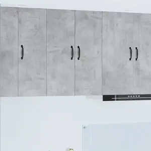 vidaXL Meuble mural de cuisine avec étagère Gris béton 60 x 31 x 80 cm pas cher