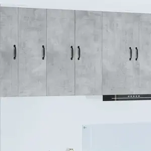 vidaXL Meuble mural de cuisine 2 pcs Gris béton 30 x 31 x 80 cm pas cher