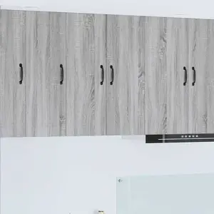vidaXL Meuble mural de cuisine 2 pcs Gris Sonoma 30 x 31 x 80 cm pas cher