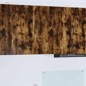 vidaXL Meuble mural de cuisine avec étagère Chêne fumé 40 x 31 x 80 cm pas cher
