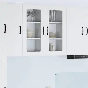 vidaXL Meuble mural de cuisine avec porte 2 pcs Blanc 40 x 31 x 80 cm