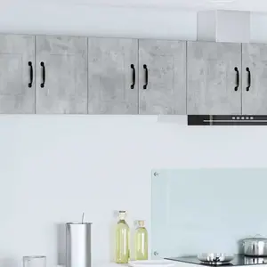 vidaXL Meuble mural de cuisine avec étagère Gris béton 30 x 31 x 40 cm pas cher