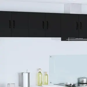 vidaXL Meuble mural de cuisine avec étagère 2 pcs Noir 30 x 31 x 40 cm pas cher
