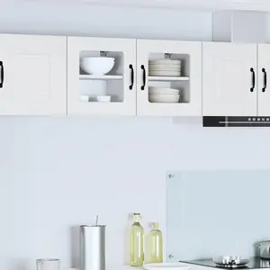 vidaXL Meuble mural de cuisine avec porte 2 pcs Blanc 40 x 31 x 40 cm pas cher