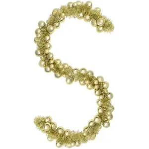 vidaXL Guirlande de Boules de Noël Doré 186 cm Polystyrène pas cher