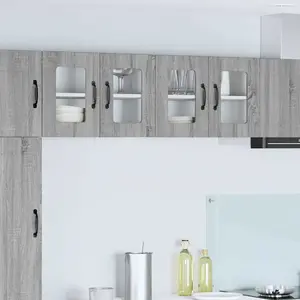 vidaXL Meuble mural de cuisine 2 pcs Gris Sonoma 60 x 31 x 40 cm pas cher