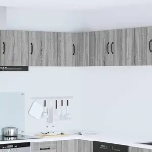 vidaXL Meuble mural de cuisine avec porte Gris Sonoma 57 x 57 x 40 cm pas cher