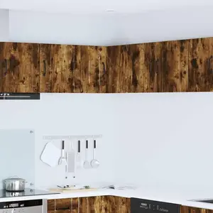 vidaXL Meuble mural de cuisine avec étagère Chêne fumé 57 x 57 x 40 cm pas cher