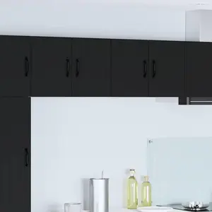 vidaXL Meuble mural de cuisine avec étagère 2 pcs Noir 60 x 31 x 40 cm pas cher