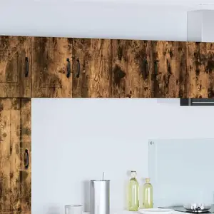 vidaXL Meuble mural de cuisine avec étagère Chêne fumé 60 x 31 x 40 cm pas cher