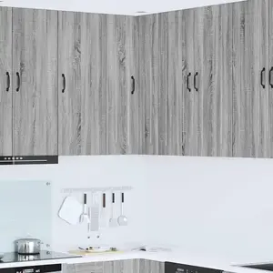 vidaXL Meuble mural de cuisine avec porte Gris Sonoma 57 x 57 x 100 cm pas cher