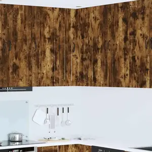 vidaXL Meuble mural de cuisine avec porte Chêne fumé 57 x 57 x 100 cm pas cher