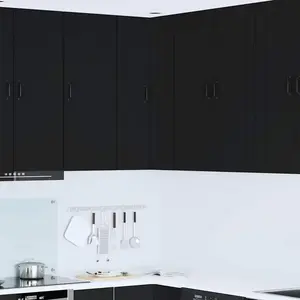 vidaXL Meuble mural de cuisine Noir 57 x 57 x 100 cm Bois d'ingénierie pas cher