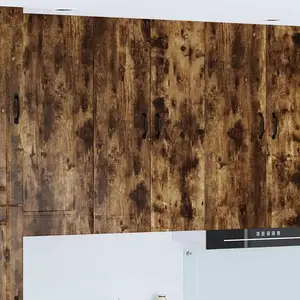 vidaXL Meuble mural de cuisine avec porte Chêne fumé 60 x 31 x 100 cm pas cher