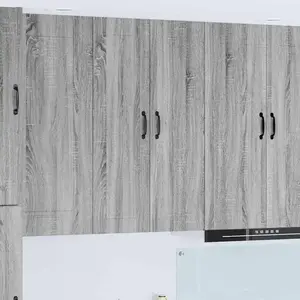 Comparateur de prix : vidaXL Meuble mural de cuisine avec porte Gris Sonoma 30 x 31 x 100 cm