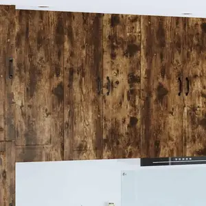 vidaXL Meuble mural de cuisine avec porte Chêne fumé 30 x 31 x 100 cm pas cher