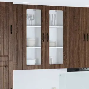 vidaXL Meuble mural de cuisine avec porte Chêne brun 40 x 31 x 100 cm pas cher